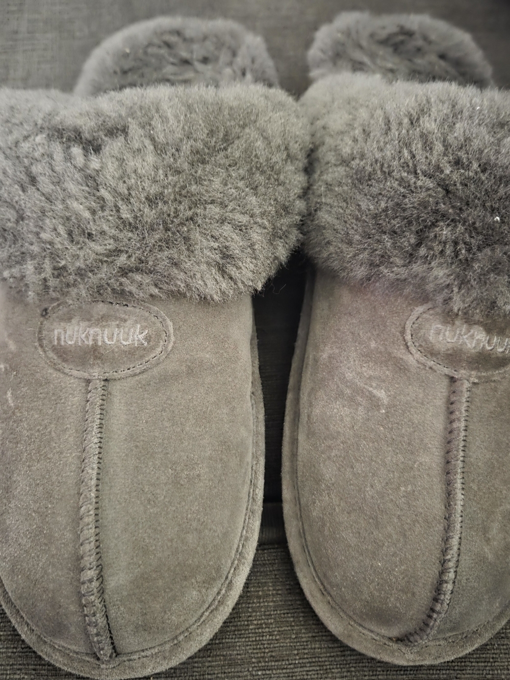 Women's Grey Suede/Fur Slipper